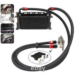 16 Row AN10 Oil Cooler Kit For BMW Mini Cooper S Supercharger R56 1.6L 06-12 BK