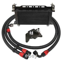 16 Row AN10 Oil Cooler Kit For BMW Mini Cooper S Supercharger R56 1.6L 06-12 BK