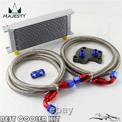 16 Row Engine Oil Cooler Kit AN10 For BMW Mini Cooper S R53 Supercharger Silver