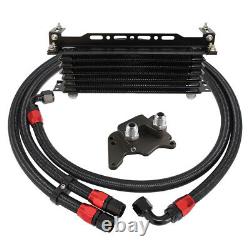 7 Row AN10 Oil Cooler Kit For BMW Mini Cooper S Supercharger R56 1.6L 06-12 BK