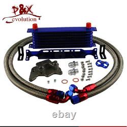 7Row 10AN Oil Cooler with Mounting Bracket Hose Kit For BMW Mini Cooper S R56