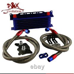 7Row 10AN Oil Cooler with Mounting Bracket Hose Kit For BMW Mini Cooper S R56