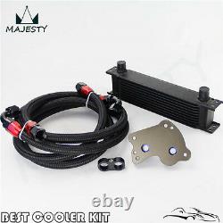 AN10 10 Row Engine Oil Cooler Kit For BMW Mini Cooper S R53 Supercharger Black