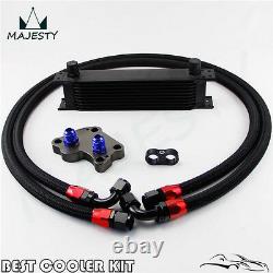 AN10 10 Row Engine Oil Cooler Kit For BMW Mini Cooper S R53 Supercharger Black