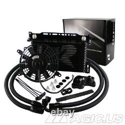 AN10 13 Row Oil Cooler Kit For BMW Mini Cooper S Supercharger R50 R52 R53+7 Fan