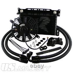 AN10 13Row Oil Cooler Kit For BMW Mini Cooper S Supercharger R50 R52 R53+7 Fan