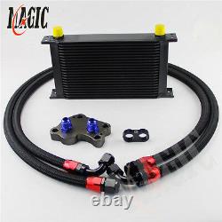 AN10 22 Row Engine Oil Cooler Kit For BMW Mini Cooper S R53 Supercharger Black