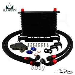 For BMW Mini Cooper S R53 02-06 15Row Oil Cooler+Filter Adapter Kit Black